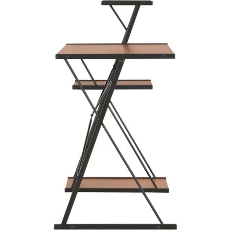 LangRay Meubles Bureau Avec étagère Noir Et Marron 116x50x93 Cm 5 LangRay Meubles Bureau Avec étagère Noir Et Marron 116x50x93 Cm – Image 3