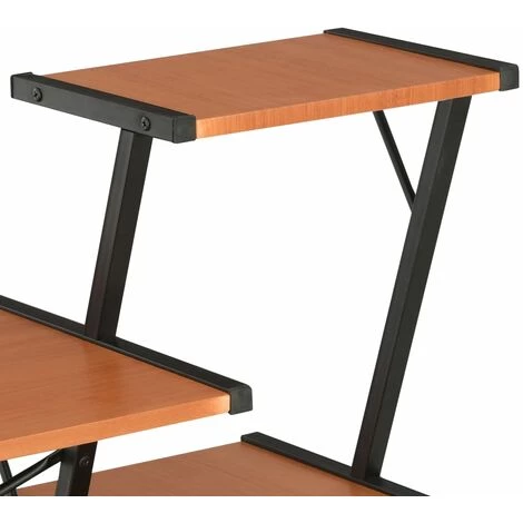 LangRay Meubles Bureau Avec étagère Noir Et Marron 116x50x93 Cm 7 LangRay Meubles Bureau Avec étagère Noir Et Marron 116x50x93 Cm – Image 5
