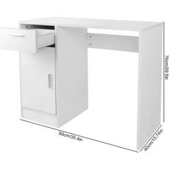 NINGX Bureau D'ordinateur De Style Moderne Avec Tiroirs Et 1 Porte Blanc 90 X 45 X 70 Cm 8 NINGX Bureau D'ordinateur De Style Moderne Avec Tiroirs Et 1 Porte Blanc 90 X 45 X 70 Cm -France Bureau Soldes 2022 68318005 3