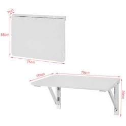 NOVA Tableau Mural Pliant En Bois Sobuy® 75 * 60cm Pas De Chaise Deux Supports Blancs -France Bureau Soldes 2022 68563651 2
