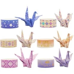 PERLE RARE Washi Tape Set 3m X 15mm Starry Night Feuille D'Or Ruban De Masquage Décor Pour Scrapbooking Artisanat Scrapbooking Emballage Cadeau Journal Planificateur 12 Rouleaux -France Bureau Soldes 2022 68568555 4