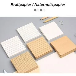 PERLE RARE Notes Autocollantes Créatives, Un Pack De 6 Notes Autocollantes, Notes Autocollantes Pour Le Bureau Et Les étudiants, Notes Autocollantes En Papier Kraft Autocollant, Un Total De 480 Notes Autocollantes, Notes Autocollantes Blanches Et En Peau De Vache -France Bureau Soldes 2022 68568571 2