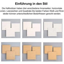 PERLE RARE Notes Autocollantes Créatives, Un Pack De 6 Notes Autocollantes, Notes Autocollantes Pour Le Bureau Et Les étudiants, Notes Autocollantes En Papier Kraft Autocollant, Un Total De 480 Notes Autocollantes, Notes Autocollantes Blanches Et En Peau De Vache -France Bureau Soldes 2022 68568571 5