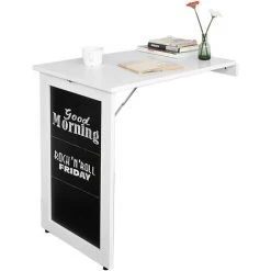 Table Pliable Murale Bureau Avec Mémo Board - Blanc FWT20-W SoBuy®
