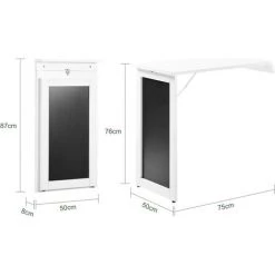 Table Pliable Murale Bureau Avec Mémo Board - Blanc FWT20-W SoBuy® -France Bureau Soldes 2022 8233953 3