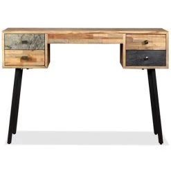 VidaXL Bureau Teck De Récupération Massif 110 X 50 X 76 Cm - Multicolore -France Bureau Soldes 2022 8252041 3