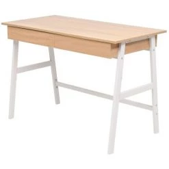 VidaXL Table D'écriture 110 X 55 X 75 Cm Chêne Et Blanc - Blanc 8 VidaXL Table D'écriture 110 X 55 X 75 Cm Chêne Et Blanc - Blanc -France Bureau Soldes 2022 8997933 2