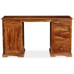 VidaXL Bureau Sur Pied Bois De Sesham Massif 140 X 50 X 76 Cm - Brun -France Bureau Soldes 2022 9189609 3