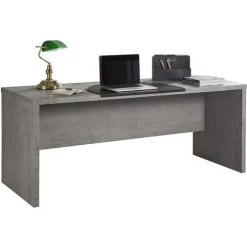 OFFICE24 Bureau En Bois Gris Effet Ciment Design Moderne 180x69cm Pratico -France Bureau Soldes 2022 9488270 3